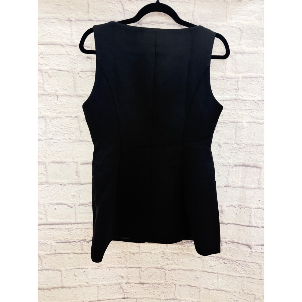 Eaves Vest Top Black Sleeveless Button Down Tailored Minimalist Chic NWT Size M - Picture 10 of 14
